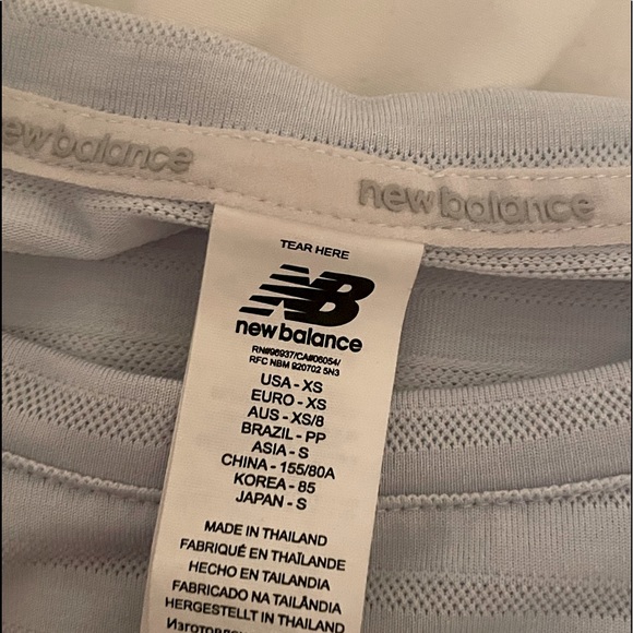 New balance t shirt size x small light blue colour - Picture 1 of 6